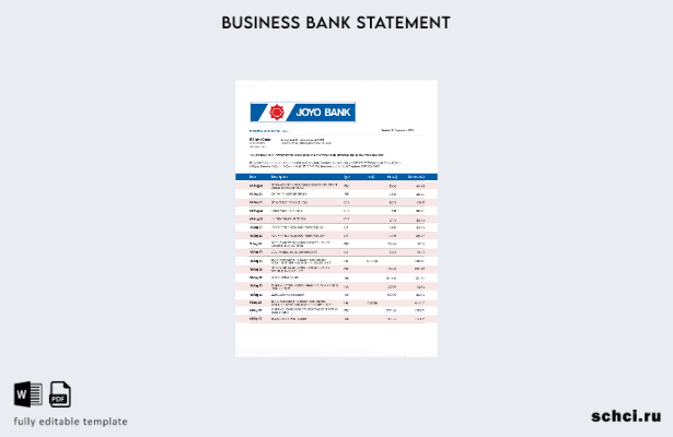 цифровая загрузка выписки по текущему счету компании Joyo Bank Шаблон в формате 